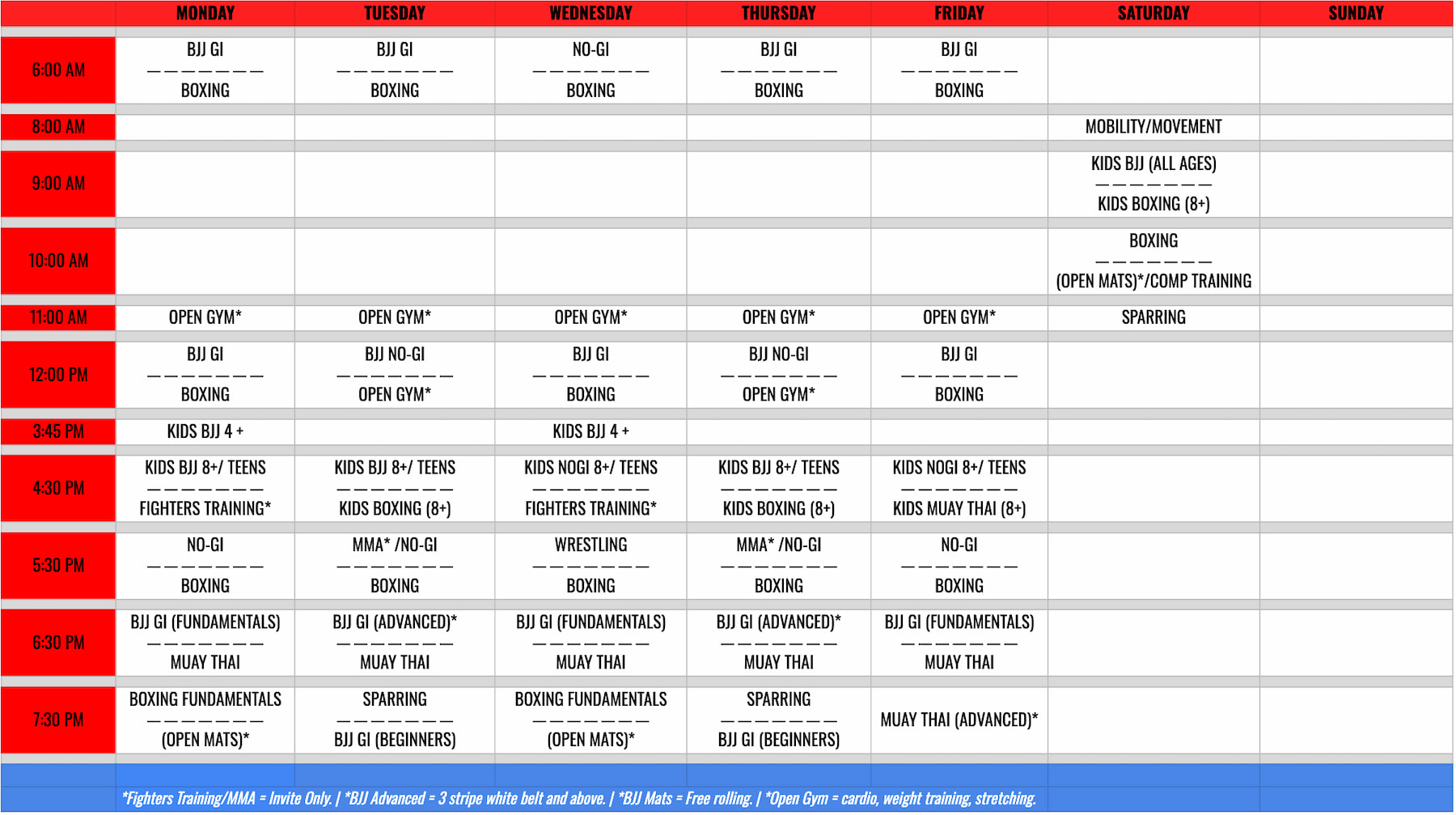 M1FC Timetable updated October 2026